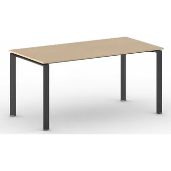 Psací stůl B2B Partner Jednací kancelářský stůl PRIMO INFINITY, 160x80 cm, černá podnož, buk