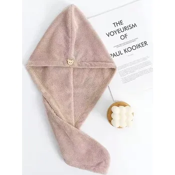 Ručník Rychleschnoucí dámský turban na vlasy z mikrovlákna | speciální ručník na vlasy - Khaki,25 x 63 cm