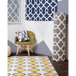 Koberec šedá a bílá vlna 160 x 230 cm krátký vlas marocký vzor ručně všívaný obdélníkový Beliani