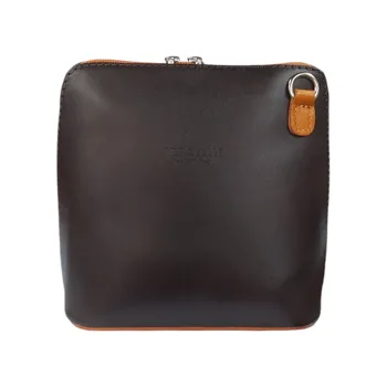 Kabelka Vera Pelle kožená malá crossbody tmavě hnědá 8751 hnědo koňaková