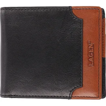 Peněženka Pánská kožená peněženka Lagen Swoll - černo-hnědá