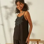 Blancheporte Kreponový top s macramé černá 44