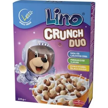 Podravka d.o.o. Lino Crunch duo - cereální kuličky s čokoládovou a vanilkovou příchutí 225 g