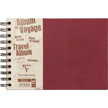 Fotoalbum Clairefontaine Album kroužkové červené cestovní (120;160g/m2, 40 listů) 21×14,8cm