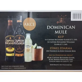 Rum Monin set Dominican Mule Williams (1x Capitan Bucanero Elixír 34% 0,7 l + 1x Capitan Bucanro William