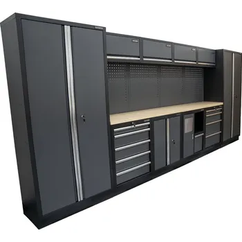 Matabro AKČNÍ SET Sestava 10 ks dílenského nábytku SET-CA01037 s dřevěnou pracovní deskou MB-TGW53