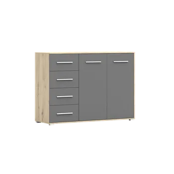 Komoda IDZ Komoda FRIDA 2D4S 01, 135 cm Grafit / Dub Artisan