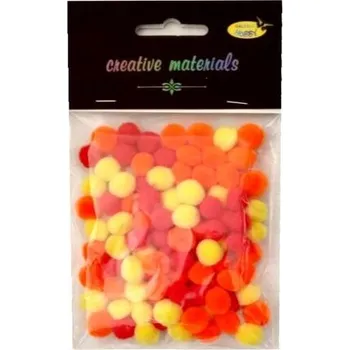 Pomopny akrylowe żółto-pomar-czerwona 10mm 100szt