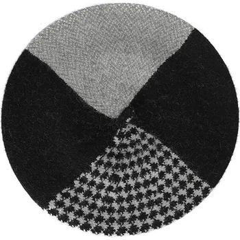 Kojenecká čepice Dámská zimní baretová čepice černá - šedá