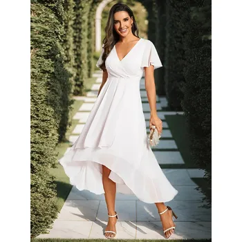 Dámské šaty Ever Pretty šaty midi délka v bílé barvě 2084 Velikost: 7XL / 54 / 22 / 26