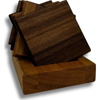 Podtácek Kamohome Podtácky SQUARE - masivní dřevo Materiál podtácku: Dub, Materiál stojánku: Dub