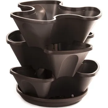 Květináč Květinová kaskáda hnědá 3 ks