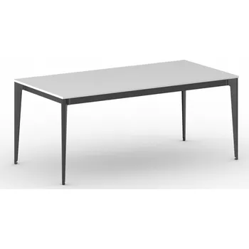 Psací stůl B2B Partner Jednací kancelářský stůl PRIMO ACTION, 180x90 cm, černá podnož, bílá