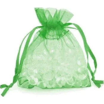 Dárková taška Dárkový sáček organza 7,5 x 10 cm - lahvově zelená - 249616