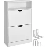 TecTake GmbH 405226 botník calea s 2 výklopnými přihrádkami pro 12 párů bot - bílá