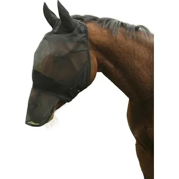 Koňská maska proti hmyzu Maska proti hmyzu s ochrannou síťkou na uši a nozdry, z PVC velikost: cob