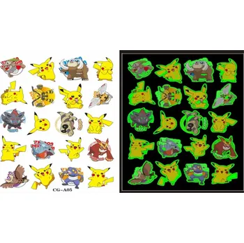 Odstranitelné tetování Dětské dočasné tetování - SVÍTÍCÍ VE TMĚ - POKÉMON - PIKACHU 3 (Značka: TAKARA TOMY)
