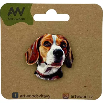 Brož art-wood.cz Dřevěná brož - Bígl