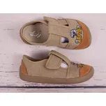 Bačkůrky plátěnky 3F 3BE3/LN15 bar3foot super flexi režné DINO barefoot velikost: 28