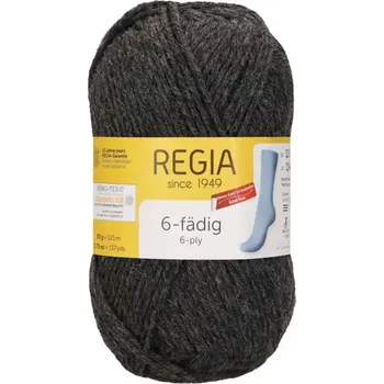 Příze Regia 6-ply Uni 50g Antracitový melír 522 (Ponožková příze Regia 6-ply Uni 50g 522 Anthrazit meliert)