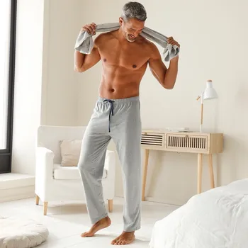 Dámské pyžamo Blancheporte Bavlněné pyžamové kalhoty šedý melír 68/70