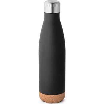 SOLBERG. Termoska z nerezové oceli a korkovou základnou 560 ml - Černá, Firemní dárkové předměty s vlastním potiskem