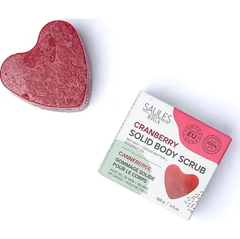 Tělový peeling Přírodní peelingové mýdlo - Brusinka 100 g, s mořskou solí, kakaovým máslem, ve tvaru srdce