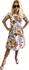 Dámské šaty Sale letní šaty s Carmen výstřihem 3155 oranžové květy uni