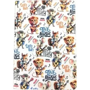 Set školních potřeb Notatnik A5/64K gładki Zwierzaki muzyka FRESH