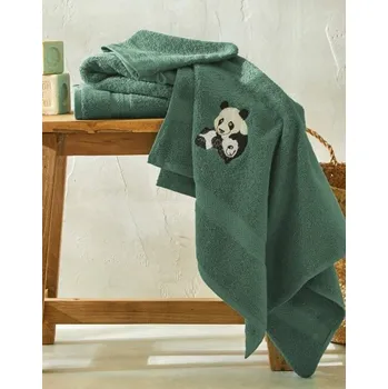 Ručník Blancheporte Froté sada koupelnového textilu s výšivkou pandy eukalyptus ručník 50x100 cm+žínka