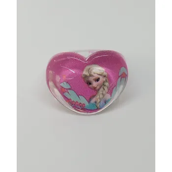 Prsten Prstýnek - LEDOVÉ KRÁLOVSTVÍ SRDÍČKO - Elsa fialový - S vadou 2 (Značka: ZHEJIANG)