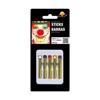 Karnevalový doplněk Tužky make-up set klaun - šašek - 5 ks