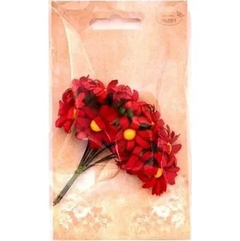 Set školních potřeb Margerytki materiałowe czerwone 2cm 12szt