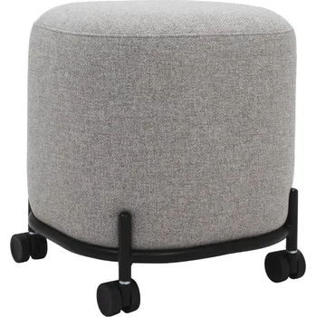 Taburet Šedý čalouněný taburet Tenzo Harry na kolečkách 42 x 42 cm