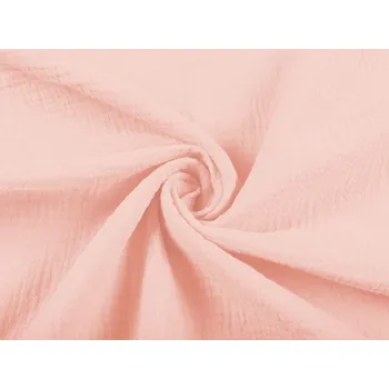 Mušelín dvojitá gázovina MSN-035 Bledě růžová - metráž šířka 140 cm