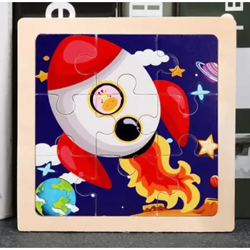 Puzzle Dřevěné puzzle pro nejmenší (S) - RAKETA (Značka: SKXNIER)