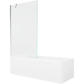 Vana Mexen Cubik obdélníková vana 150 x 70 cm s obložením a jednokřídlou zástěnou 100 cm, transparentní, chrom Vany se zástěnou