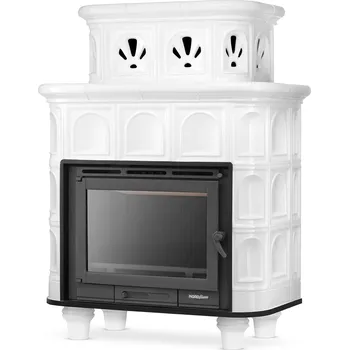 Krbová kamna 2energy Kachlová kamna s litinovou vložkou SALZBURG, 15 kW | bílá