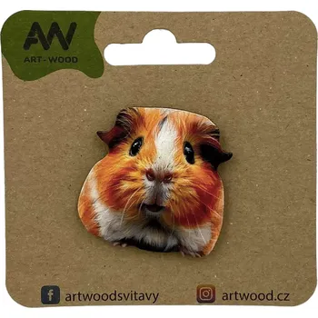 Brož art-wood.cz Dřevěná brož - morče