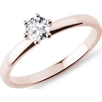 Prsten Zásnubní prsten z růžového zlata s briliantem KLENOTA