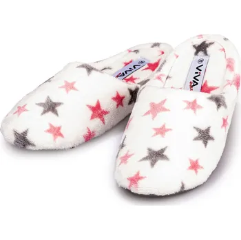 Dámské pantofle Viva shoes Plyšové dámské pantofle bílá 36