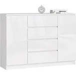 Komoda K140 2D4SZ bílá lesk