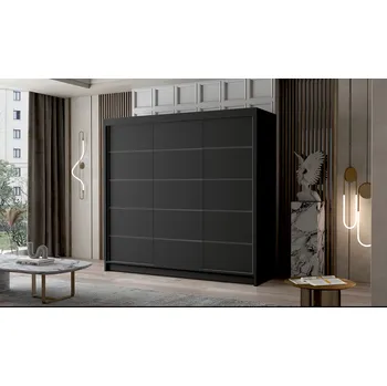 Ložnice Velká šatní skříň PALERMO VII 200 cm Černá