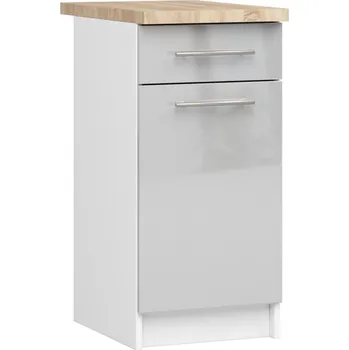 Kuchyňská skříňka OLIVIA S40 SZ1 - bílá/šedý lesk
