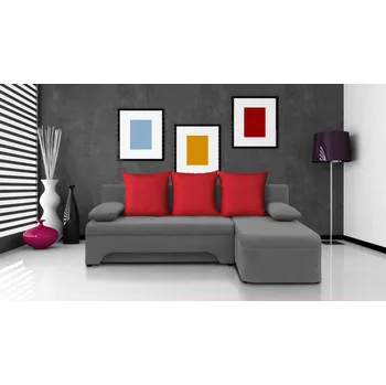 Sedací souprava Rozkládací rohová sedačka VALERIE Hnědá Šedá