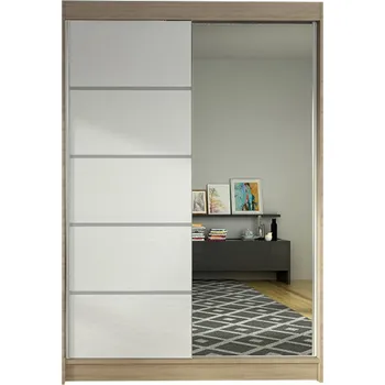 Šatní skříň Šatní skříň LINO III šířka 120 cm - dub sonoma/bílá