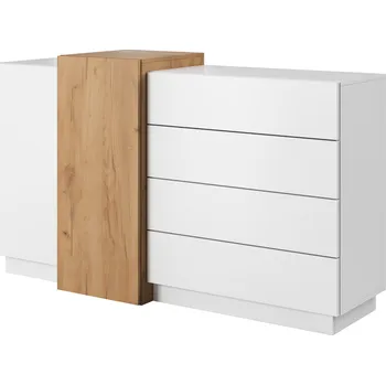 Komoda Komoda TRIO 2D4S bílá a dub craft zlatý