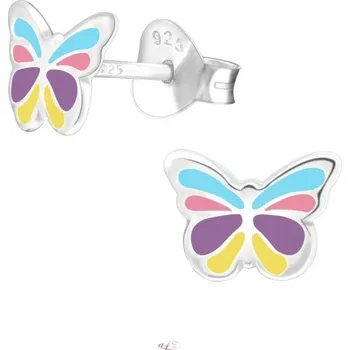 Náušnice Prosperk Stříbrné náušnice motýlcí barevní S4584
