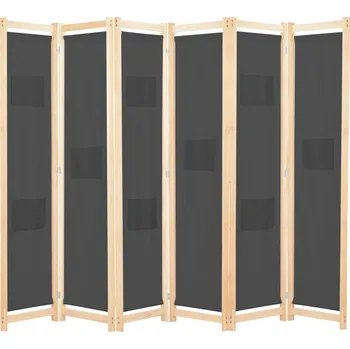 Paraván 6dílný paraván šedý 240 x 170 x 4 cm textil IM_248178