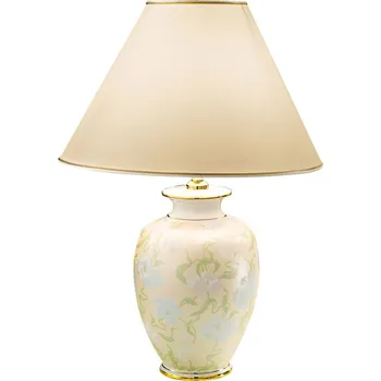 Lampička austrolux Stolní lampa Giardino Perla, ruční malba, Ø 30 cm krémová, zelená, zlatá 1 x 100 W - Doprava zdarma